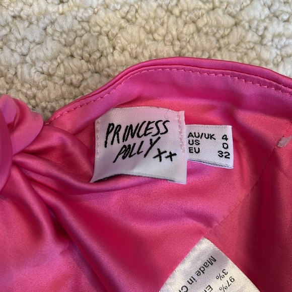 Princess Polly hot pink two piece skirt and bandeau top with tie size 0 - Picture 7 of 7